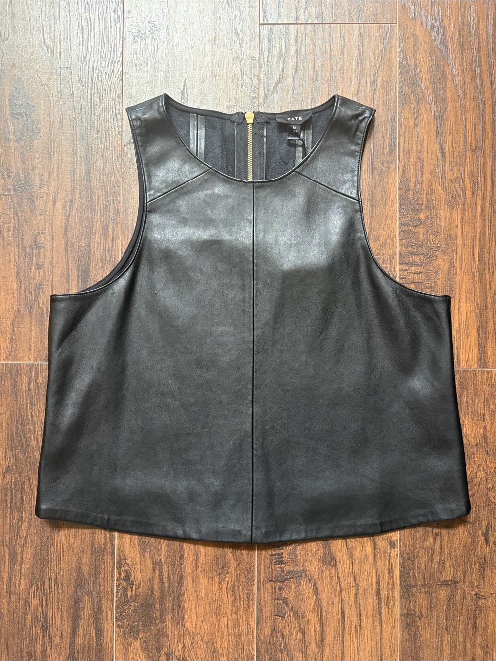 🆕FATE Vegan Leather Crop Top, Size Medium